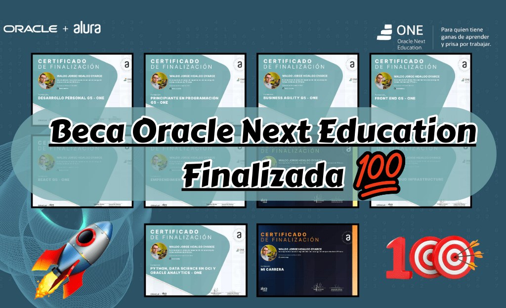 Todos los certificados de todas las formaciones de Oracle Next Education